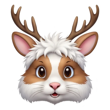 rabbit with deer antlers sticker