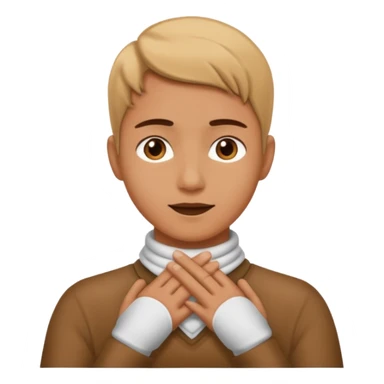 person with hands around their own neck sticker