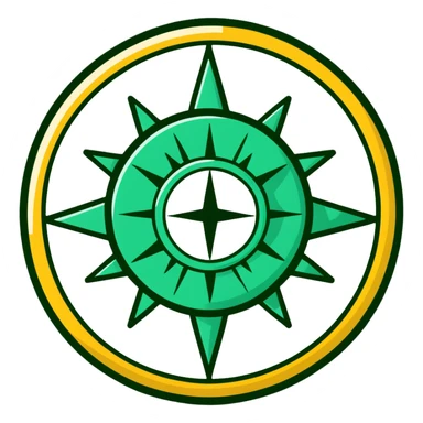 Maya sun symbol - positive news, precise geometric design, ONLY white and deep green colors, no other colors, flat hieroglyphic style, mail theme sticker