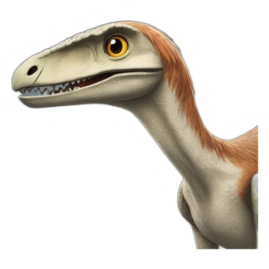 A feathered velociraptor sticker