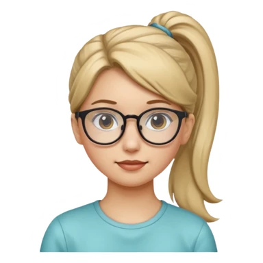 Ponytail Girl with Glasses sticker
