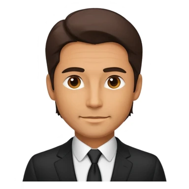 A very handsome successful man in his 40s. Day hair. Wearing black   sticker