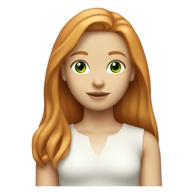 A ginger girl with green eyes and shoulder length straight hair light skin tone  sticker