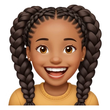 Black girl with braids laughing sticker