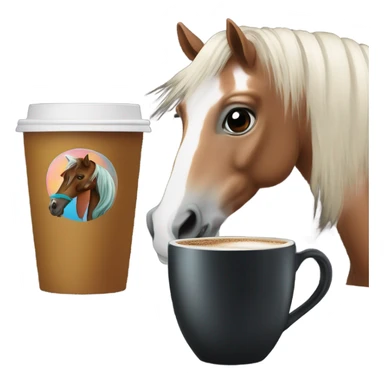 Horse with coffe sticker