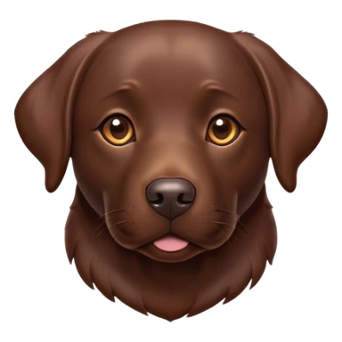 Cinematic Noble Chocolate Labrador Portrait Emoji, Poised and regal, with a robust, muscular build and a rich, glossy chocolate Fur, deep-set soulful brown eyes, Simplified yet sharp and sophisticated features, highly detailed, glowing with a soft, dignified glow, high shine, intelligent and gentle, stylized with an air of confidence, focused and attentive, soft glowing outline, capturing the essence of a watchful and loving companion, so majestic it feels as though it could bound out of the screen with effortless authority! sticker