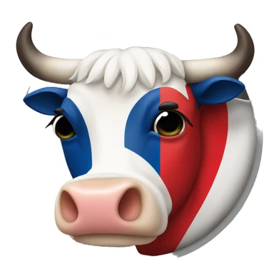 Czech flag with cow sticker