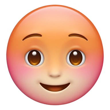minimalist illustration of a warm glowing emoji face representing anonymous emotional connection. soft orange-pink gradient, gentle smile, organic round form, light diffusion, sense of warmth and intimacy, subtle glow around the edges, smooth and friendly aesthetic. sticker
