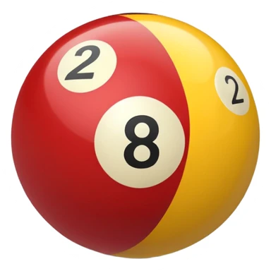 2 numbered billiard ball  sticker