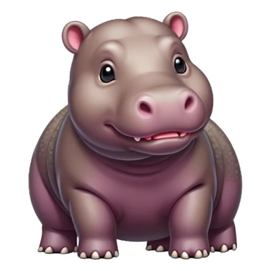 Create a cute, pixel art style Pygmy Hippo sticker