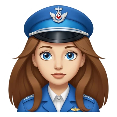 RAF female with long brown hair and blue eyes  sticker