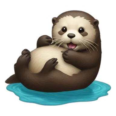 seaotter-eat sticker
