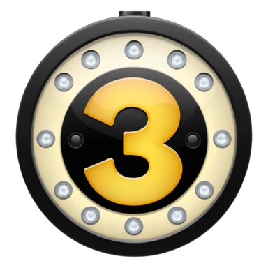 movie number 3 , Bordered with spotlights, shiny round lights sticker