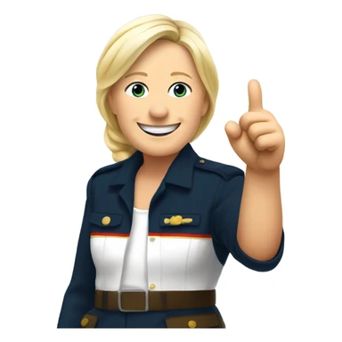 marine lepen enjoy and makes a thumb's up sticker