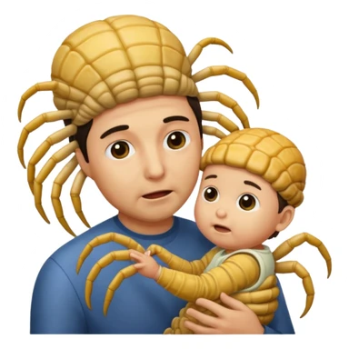 man with Baby Facehugger on his face sticker