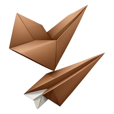 A brown heart and a white paper airplane next to it sticker