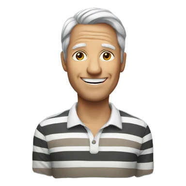 Mature smiling man in striped shirt sticker