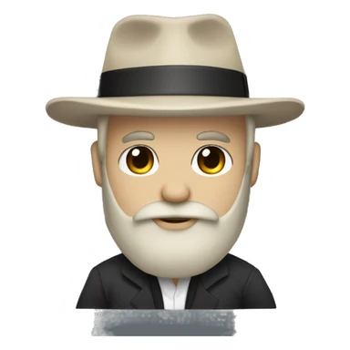 a mafioso wearing a fedora with white skin and a light brown beard holding an anime pillow sticker
