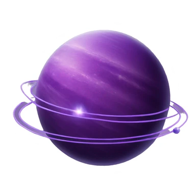purple planet with rings sticker