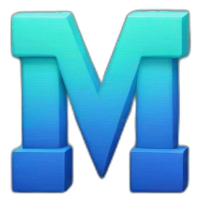 Letter "M" made of cube of pixels sticker