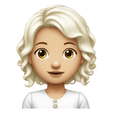 Bébé fille avec petit cœur blanc autour de la tête  sticker