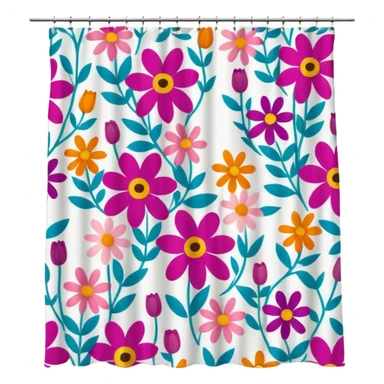 flower shower curtain sticker