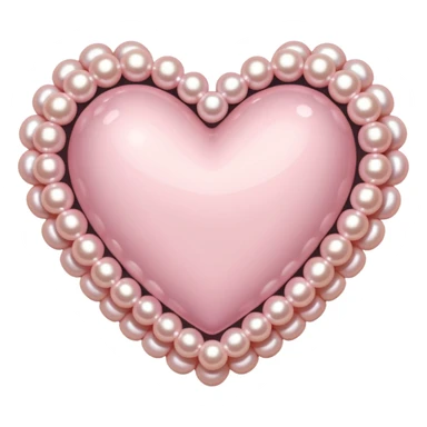 Pale pink heart with pale pink pearls around it  sticker