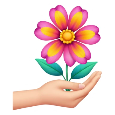 Flower in hand sticker