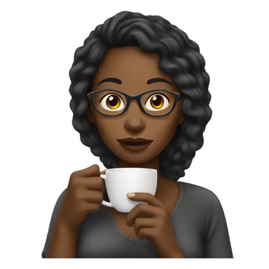 Black woman Drinking coffee  sticker