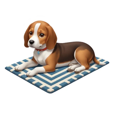 Beagle dog resting room isometric sticker