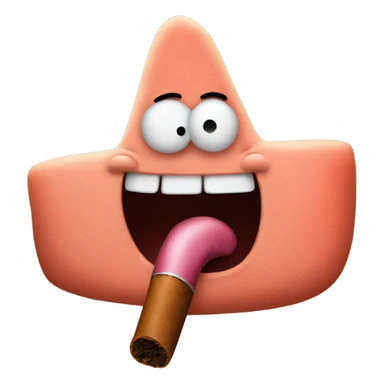 Patrick star smoking a cigar  sticker