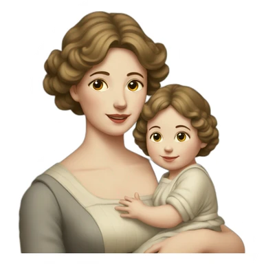 mum and baby in early 20th centure sticker