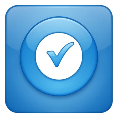 Make an emoji of a blue check verification logo in the top left corner make it a 48x48 sticker