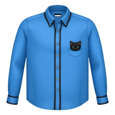 Camisa manga longa azul e preto sem ninguém usando de botões  sticker