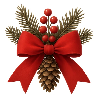 Christmas bow with decoration , remove background sticker