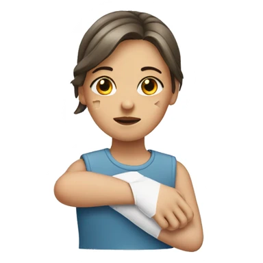 Girl with broken arm plaster sticker