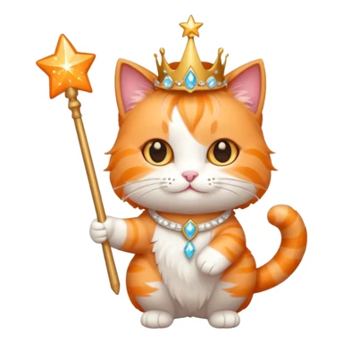 princess cat with a magical wand sticker