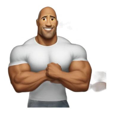 the rock holding a saussage sticker