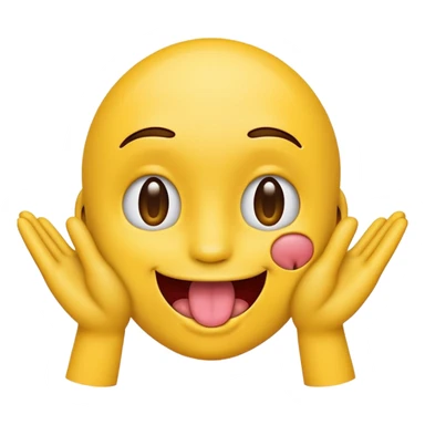 Emoji with tongue out and hands on the side of face sticker