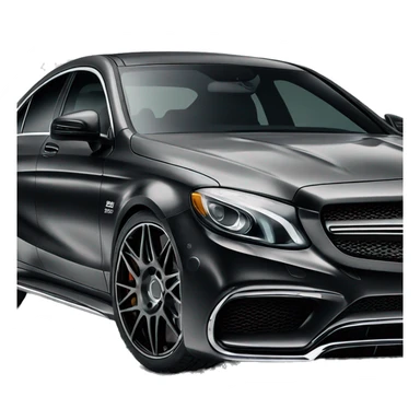 Black Mercedes AMG with rims sticker