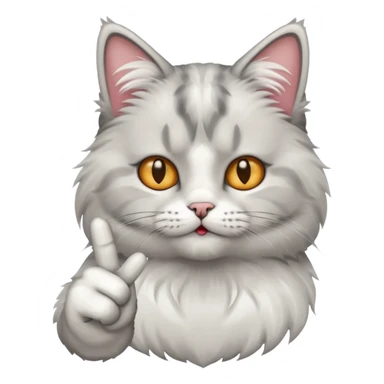 The cat shows the middle finger sticker