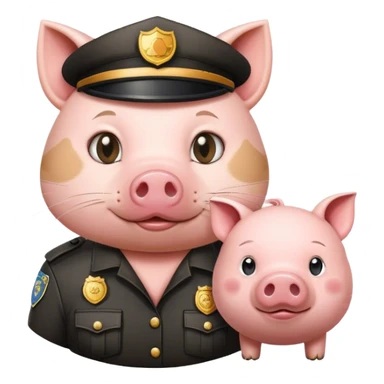 A cat arresting a pig sticker