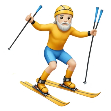 Socrates on mountain skis sticker