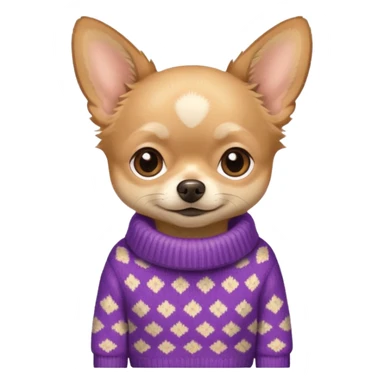 Tan chihuahua wearing a sweater sticker