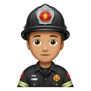 Firefighter with Black uniform sticker