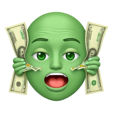 🤑 Money-Mouth Face Emoji, but vomiting instead of a tongue sticking out
 sticker