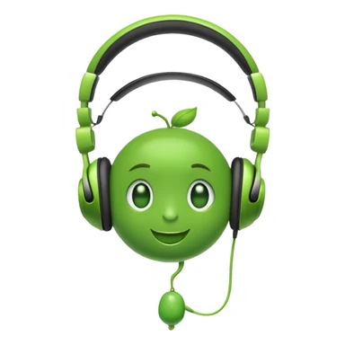 green pea wearing headphones sticker