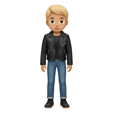 Boy in leather jocket, full body, different color leather jocket, close up sticker