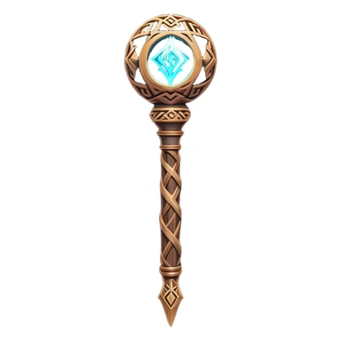 Clash of Clans aesthetic: Cinematic fireball Magic Staff Emoji, rendered in a 3D vector-style similar to standard emojis with minimal shading and bold, simplified shapes. A compact, isometric enchanted staff with intricate runic carvings and a glowing orb at its tip, softly glowing with a mystical arcane charm. Simplified yet unmistakably iconic, highly detailed and consistent, glowing with a soft radiant glow and high shine. Stylized with a touch of legendary sorcery and a soft glowing outline, capturing the essence of a powerful magic staff with a friendly, playful vibe! sticker