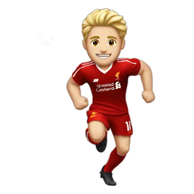 blonde liverpool player running sticker